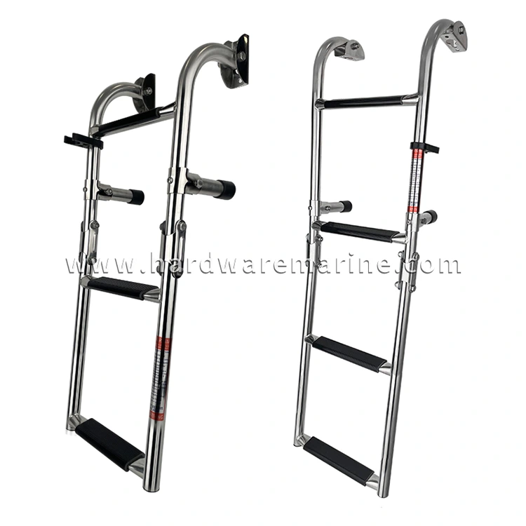 Stainless Steel Folding 2+1/2+2 Step Marine Ladder