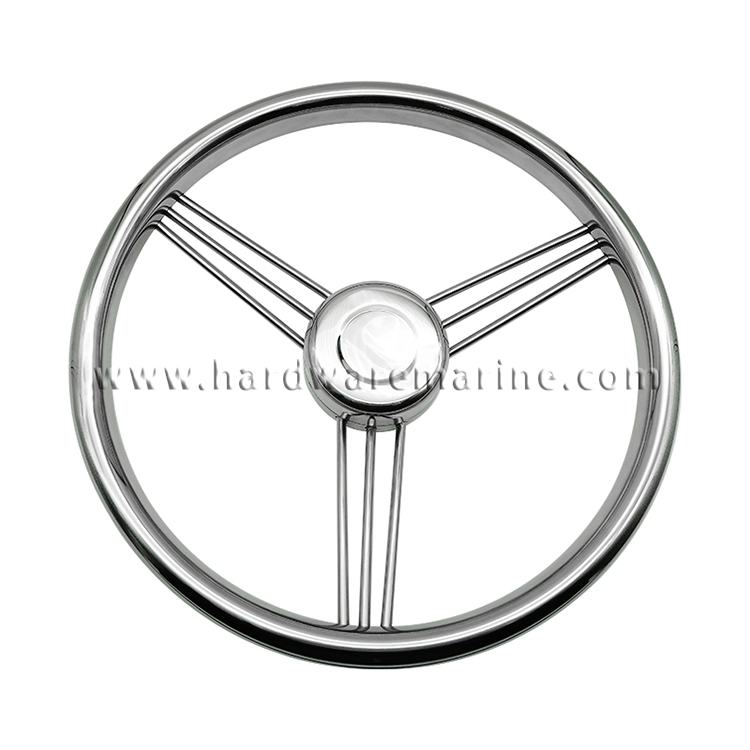 Stainless Steel 13-1/2 Inch 9 Spoke Steering Wheel