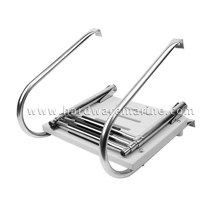 Stainless Steel Marine Folding Telescopic 2/3 Step Ladder With Platform