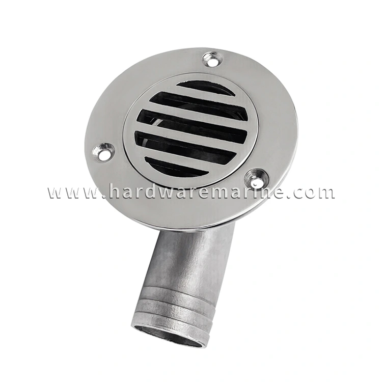 316 Stainless Steel 90 degree Removable Marine Deck Drain Scupper