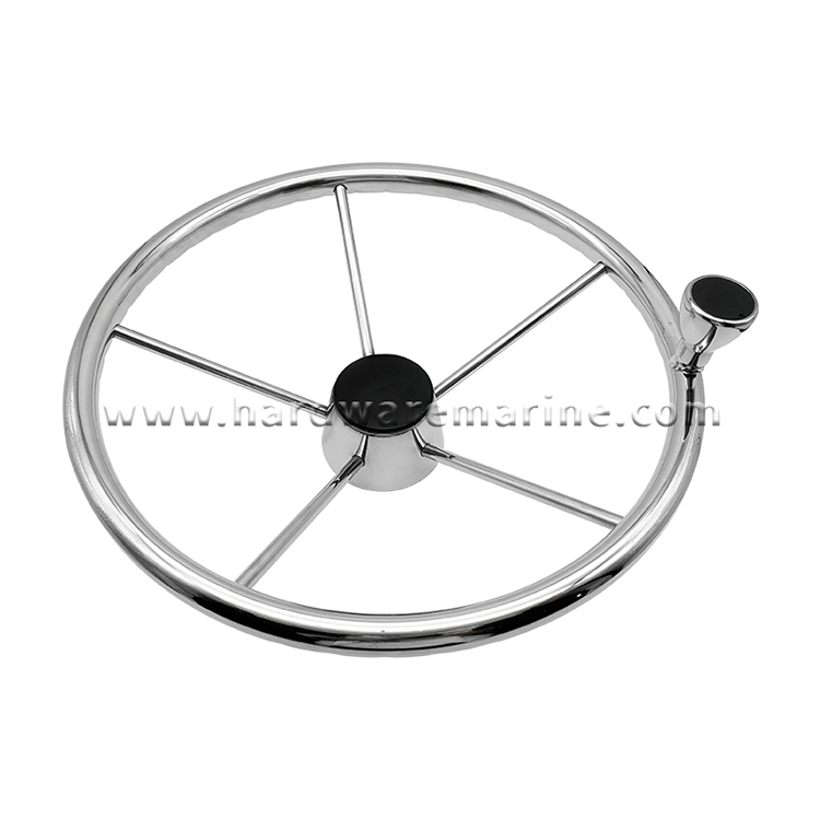 Stainless Steel 5 Spoke Steering Wheel With Knob