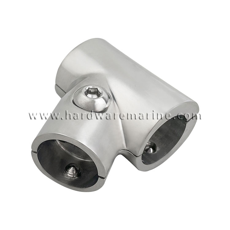 316 Stainless Steel Marine Handrail Fitting 60 Degree Tee