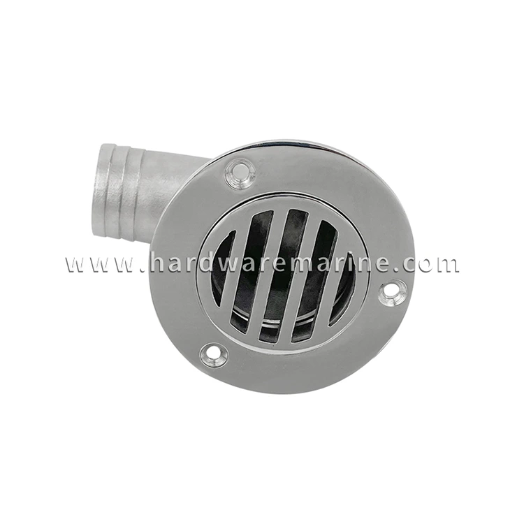 316 Stainless Steel 90 degree Removable Marine Deck Drain Scupper