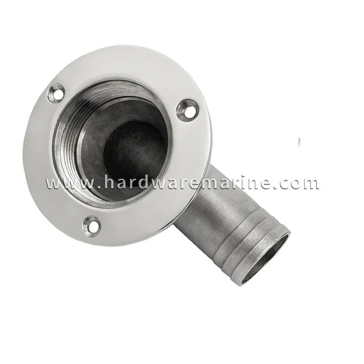 316 Stainless Steel 90 degree Removable Marine Deck Drain Scupper
