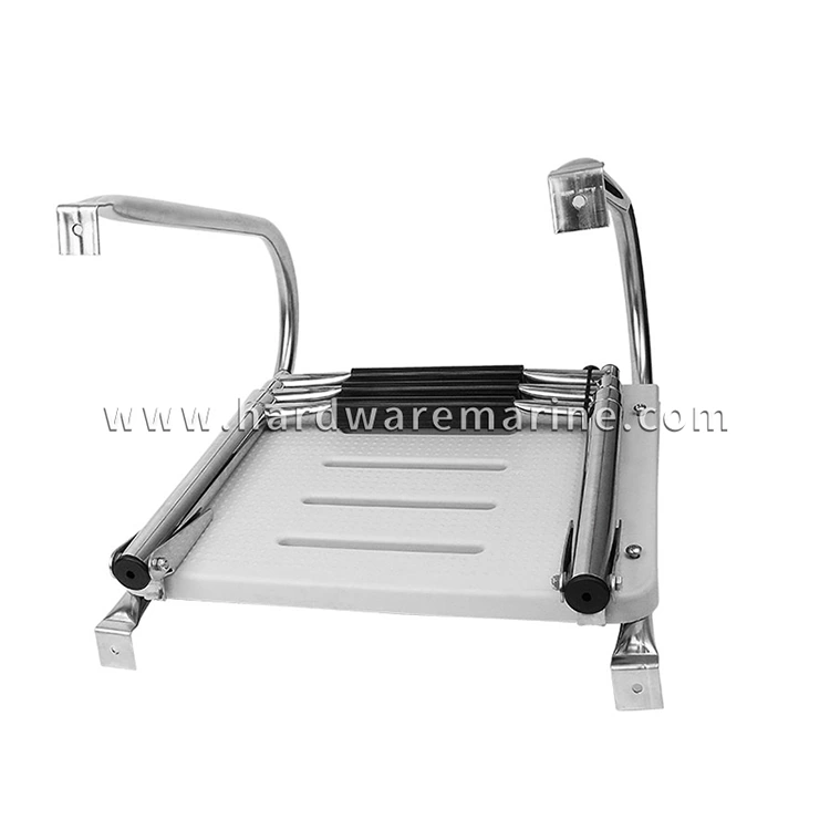 Stainless Steel Marine Folding Telescopic 2/3 Step Ladder With Platform