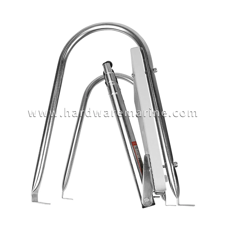 Stainless Steel Marine Folding Telescopic 2/3 Step Ladder With Platform